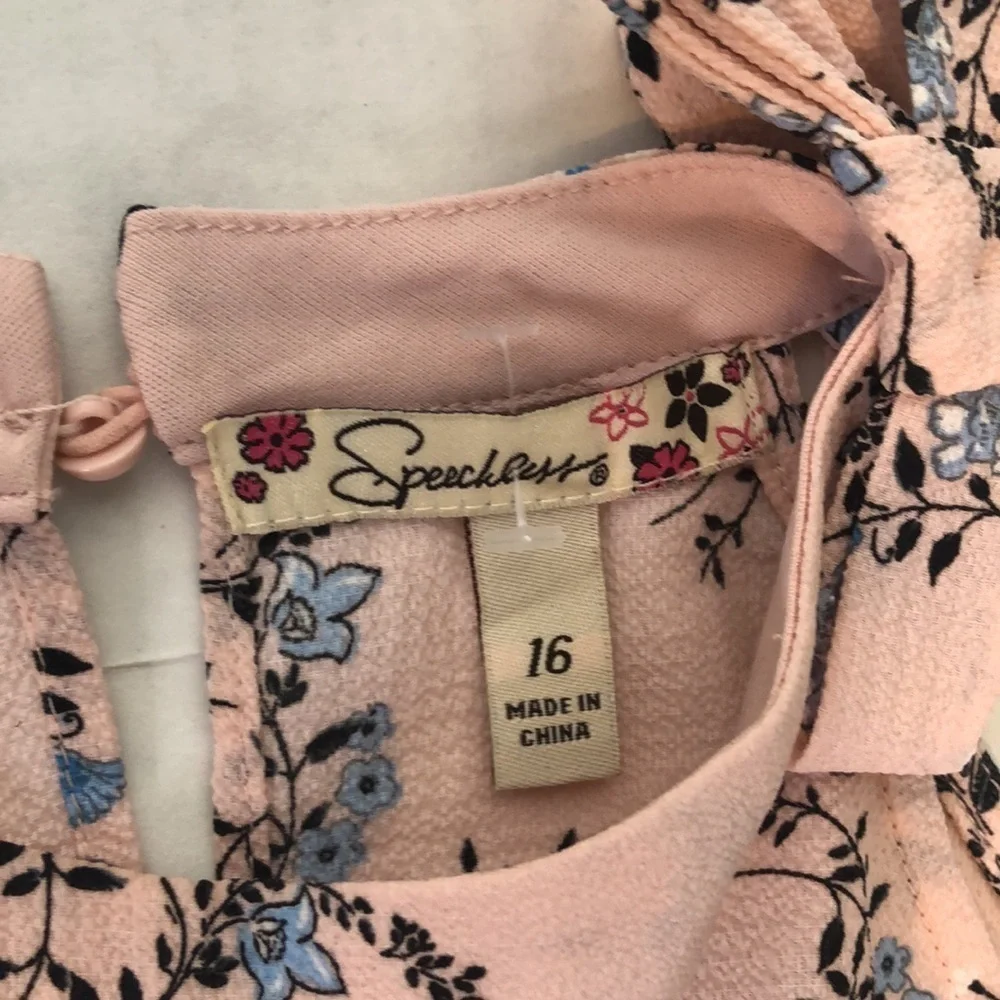 Speechless Girl’s Flower Print Off-Shoulder Dress Size 16